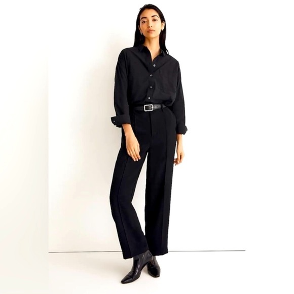 Madewell Pants - Madewell Bella Tailored Straight-Leg Trousers Black Size 6 NWT
